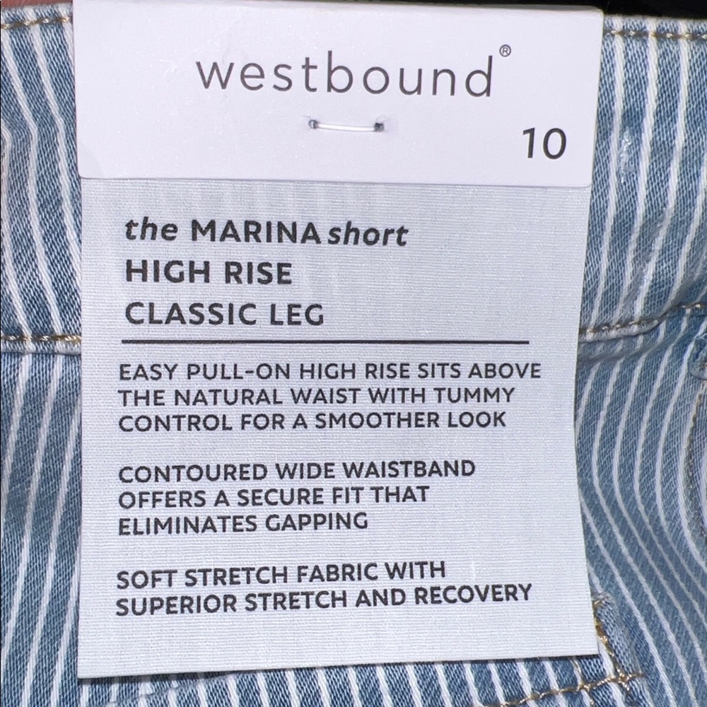 Westbound Shorts Westbound Marina High Rise Striped Short - Picture 5 of 8